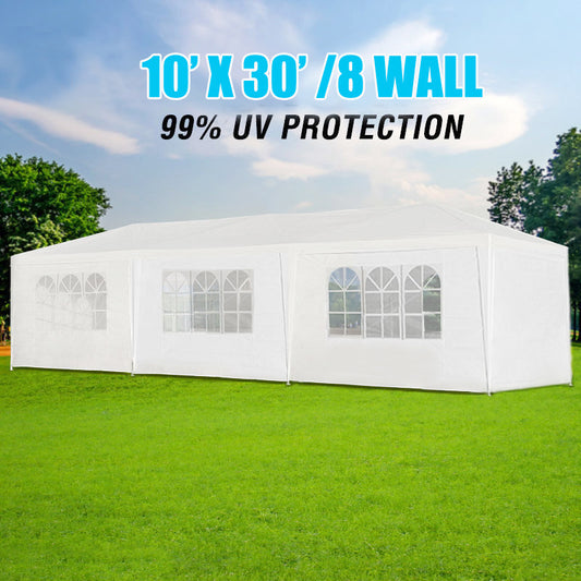 10x30' Wedding Party Canopy Tent Ourdoor Gazebo with 8 Sidewalls - BINTUD